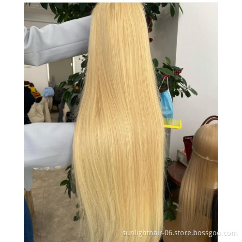 Good quality real human straight body wave highlight color remy hair wigs 10Agrade 13x4 brazillian lace wigs 613 lace front wigs